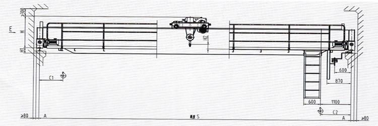 80t Double Girder Electric Overhead Crane Bridge Crane
