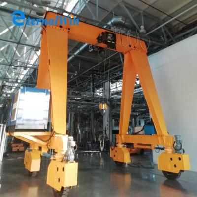 Customized 10-20ton European Tyre Mobile Type Single Beam Gantry Crane Price with Chain Hoist