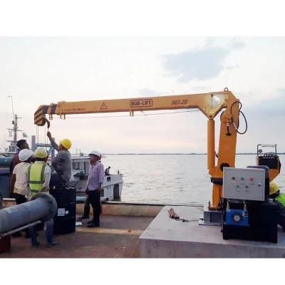 Hydraulic Small Boat Deck Marine Cargo Marine Crane for Sale