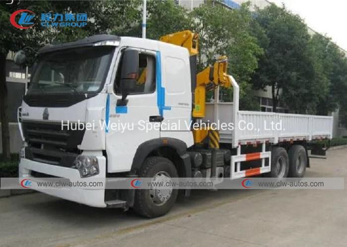 Sinotruk HOWO 6*4 Truck Mounted with 6.3t Knuckle Boom Crane 7t 8tons Folded Arm Crane Truck