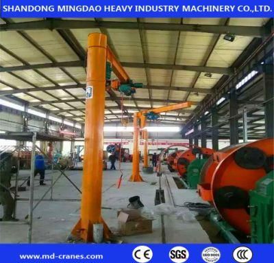 Cost Effective Workshop 1 2 3 5 10 Ton Column Mounted Floor Pedestal Movable Slewing Pillar Cantilever Arm Jib Crane with Hoist