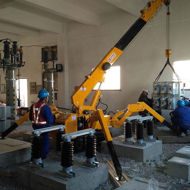 New 3 Ton 8m Mini Micro Telescopic Boom Crawler Crane Spider Crane Kb3.0