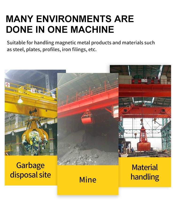 General Industrial Lifting Double Girder Overhead Crane with Orage Peel Grab Bucket