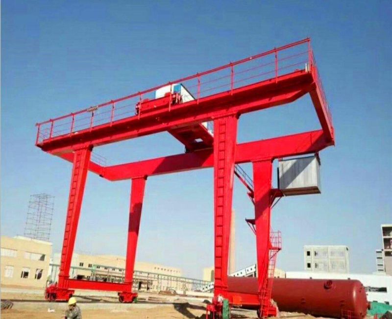 Rail Running Widely Used Twin Girder Type Gantry Crane with Wire Rope Hoist