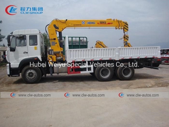 Customized 6*4 HOWO Truck with 8t Straight Telescopic Arm Crane 8 Tons Stiff Boom Crane Truck