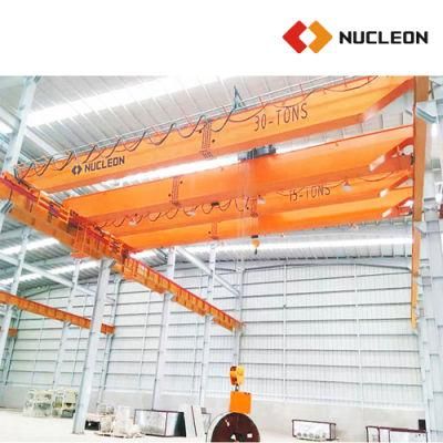 Nucleon High Reliability Trolley Top Travelling Double Beam 30 Ton Eot Crane for Maintenance Workshop