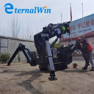 Arm Swing 3 Ton Mini Electric Black Spider Crane with Fly Jib