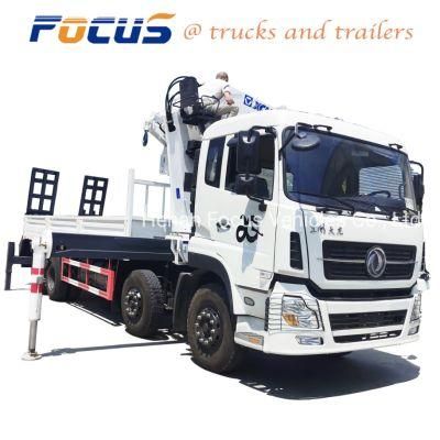 Special Design 16t-25t Self-Loading Knuckle Boom Crane Truck with Cargo Truck Box, Crane and Ramp