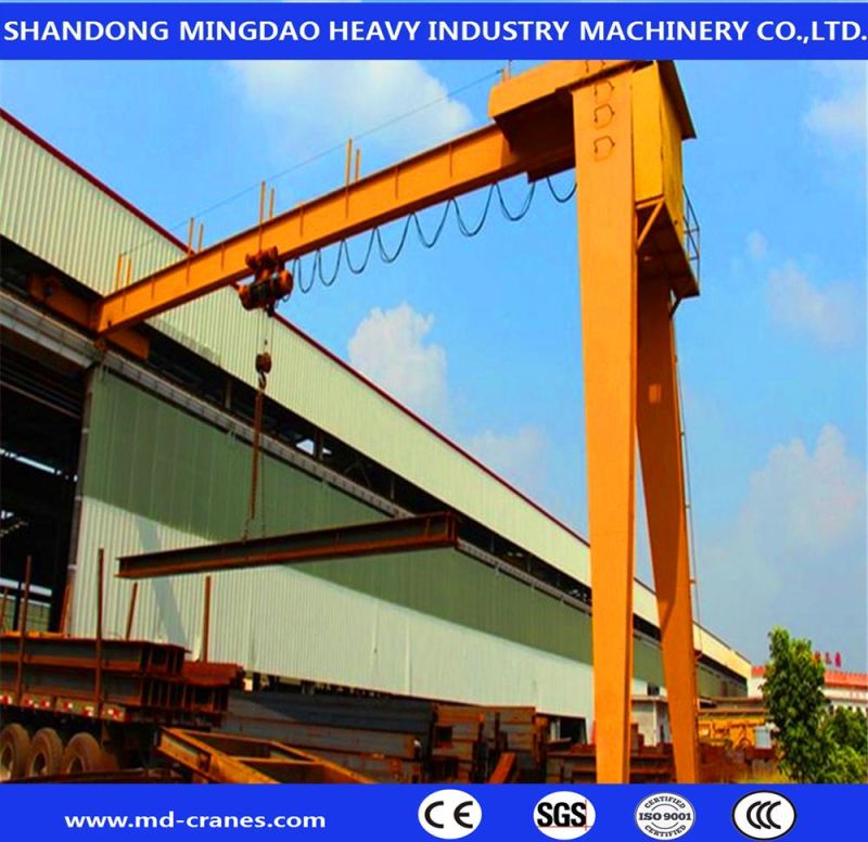 Bmh Type High-Quality Rail Mounted Single Girder Semi-Gantry Crane with Electric Hoist or Winch