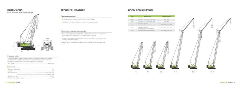 Zoomlion Zcc850V New Product 85 T Crawler Crane with Lattice Boom