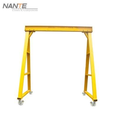 Fem Approved 2t Adjustable Mobile Gantry Cranes with Manual Chain Hoist for Warehouse